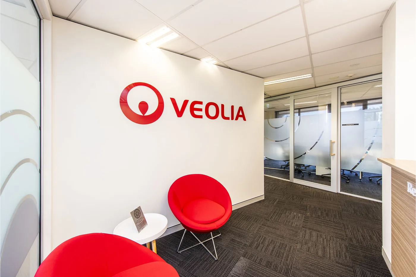 VEOLIA — VEOLIA branded wall in the visitor lounge.